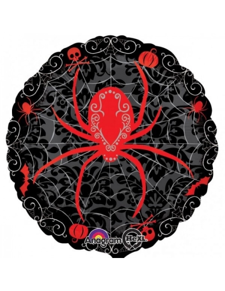 Globo Red And Black Spiders - Foil Redondo 45cm -  A2904501