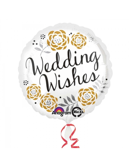 Globo Wedding Wishes Redondo 45cm