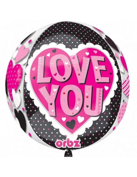 Globo Love You Black & Pink Esfera 40cm