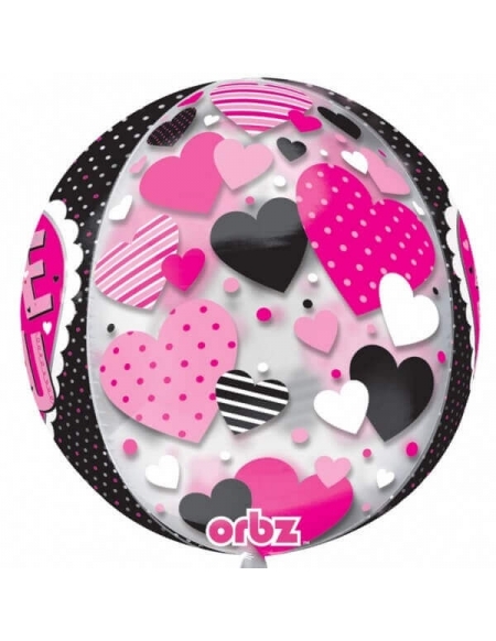 Globo Love You Black & Pink Esfera 40cm