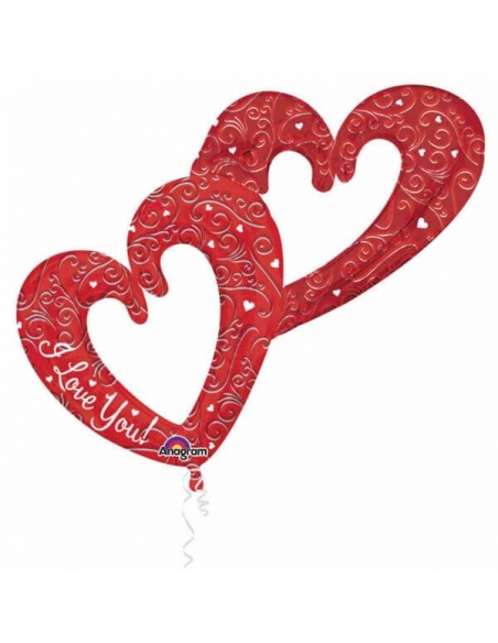 Globo Interlocking Hearts Forma 134cm