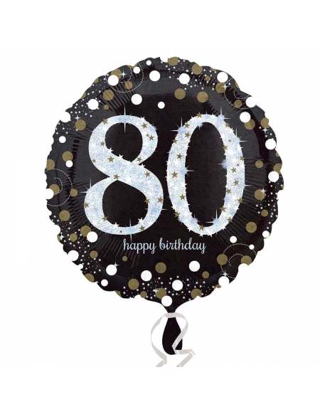 Globo Sparkling Birthday 80 Redondo 45cm