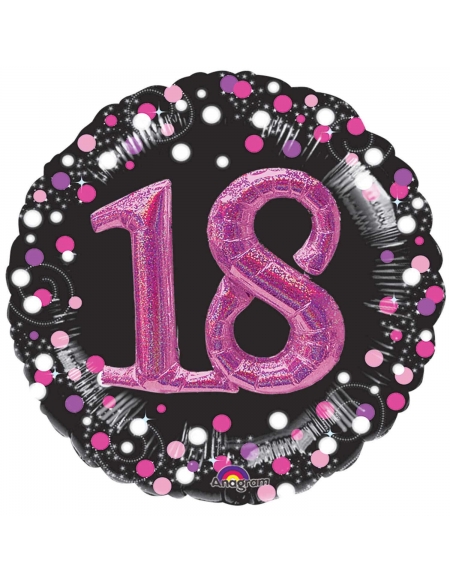 Globo Sparkling Pink Birthday 18 Forma 91cm