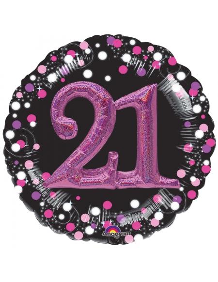 Globo Sparkling Pink Birthday 21 Forma 91cm