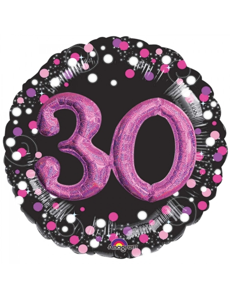 Globo Sparkling Pink Birthday 30 Forma 91cm