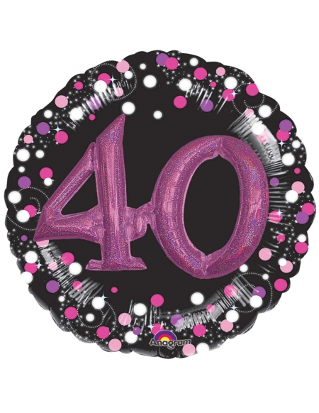 Globo Sparkling Pink Birthday 40 Forma 91cm