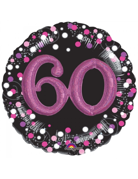 Globo Sparkling Pink Birthday 60 Forma 91cm