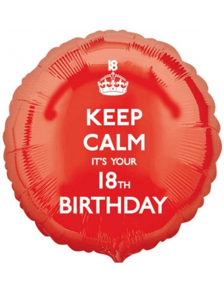 Globo Keep Calm Its Your 18 Bday Redondo 45cm