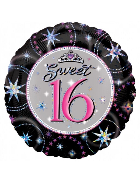 Globo Sweet 16 Sparkle Pris Redondo 45cm