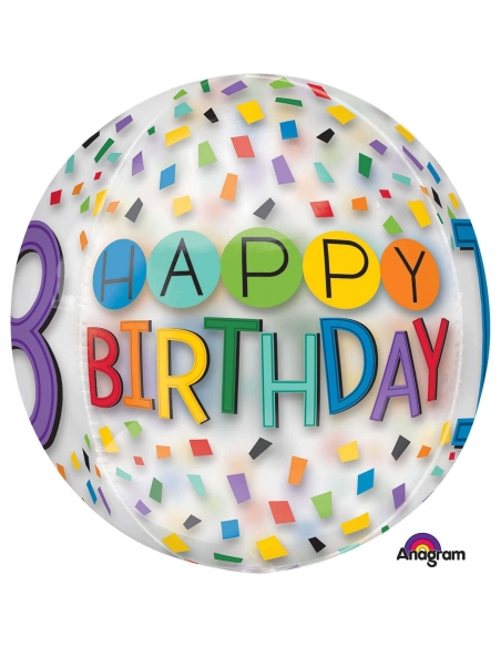 Globo Happy 18 Birthday Rainbow Esfera 40cm