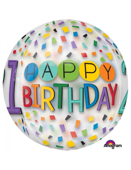 Globo Happy 21 Birthday Rainbow Esfera 40cm