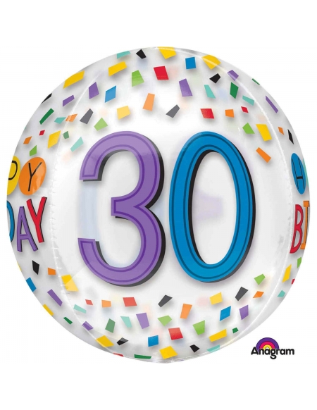 Globo Happy 30 Birthday Rainbow Esfera 40cm