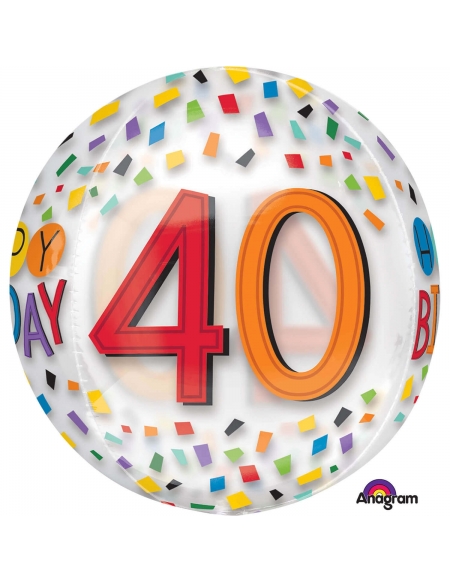 Globo Happy 40 Birthday Rainbow Esfera 40cm