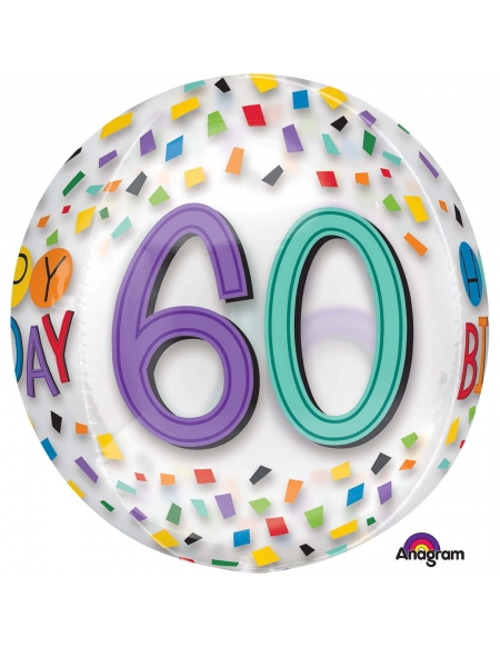Globo Happy 60 Birthday Rainbow Esfera 40cm