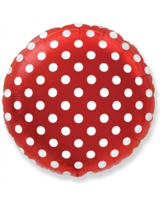 Globo Rojo Lunares Blancos Redondo 45cm