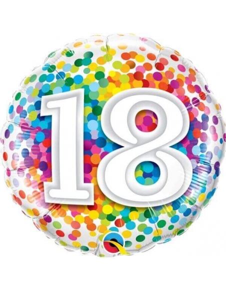 Globo 18 Rainbow Confetti Redondo 45cm