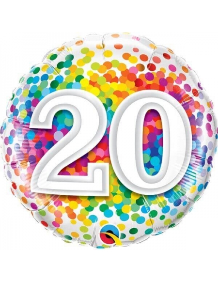 Globo 20 Rainbow Confetti Redondo 45cm