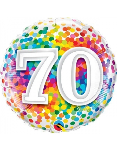 Globo 70 Rainbow Confetti Redondo 45cm