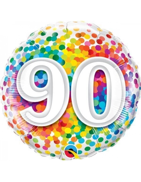 Globo 90 Rainbow Confetti Redondo 45cm