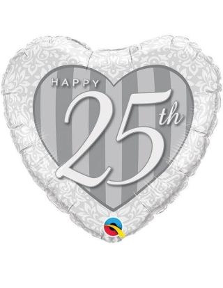 Globo Happy 25Th Damask Corazon 45cm