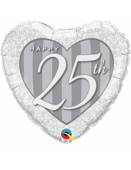 Globo Happy 25Th Damask Corazon 45cm