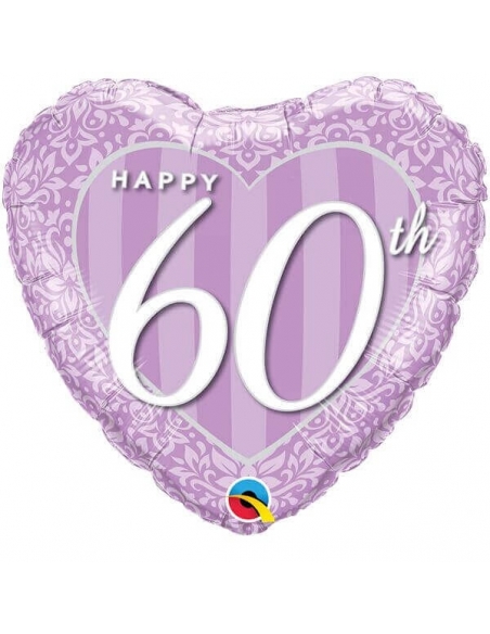 Globo Happy 60Th Damask Corazon 45cm
