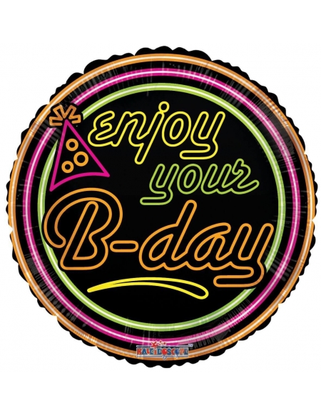 Globo Enjoy Your Birthday Neon Redondo 45cm