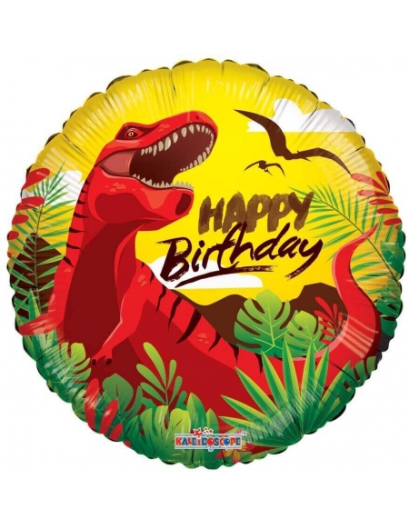 Globo Dinosaurio Birthday Redondo 45cm