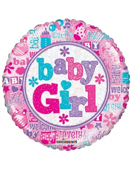 Globo Baby Girl Holografico Redondo 45cm