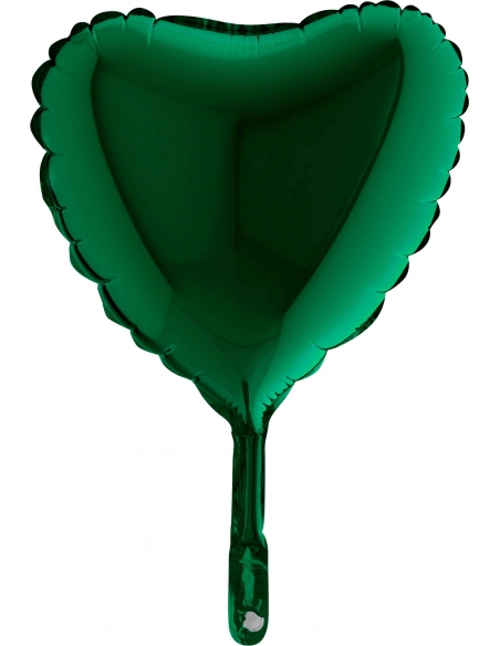 Globo Corazon 23cm Verde Oscuro