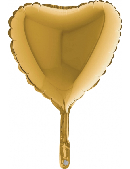 Globo Corazon 23cm Oro Claro