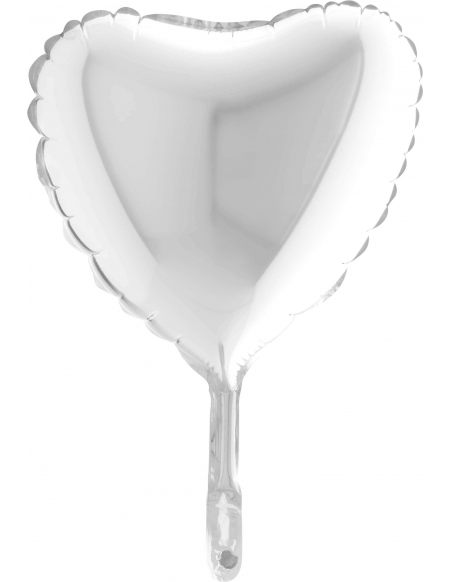 Globo Corazon 23cm Blanco