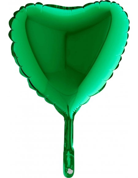 Globo Corazon 23cm Verde Esmeralda
