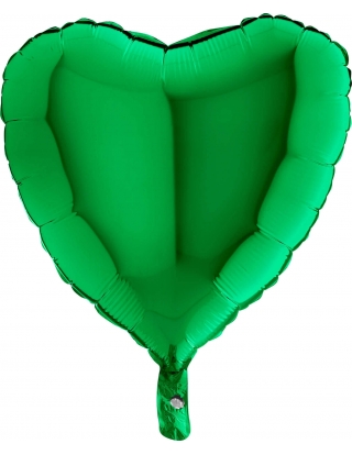 Globo Corazon 45cm Verde Esmeralda