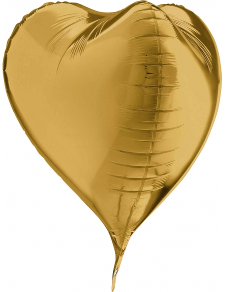 Globo Corazon 3D 58cm Oro Claro