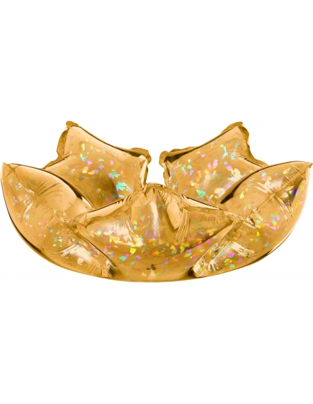 Globo Deco Estrella 36cm Oro Holografico