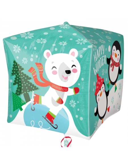 Globo Penguin and Bear Scene Cubo 38cm