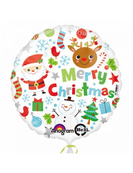 Globo Merry Christmas Icons Redondo 45cm