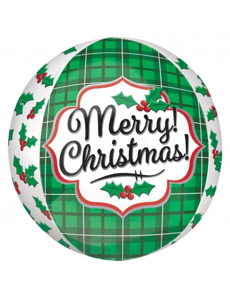 Globo Merry Christmas Holly Esfera 40cm