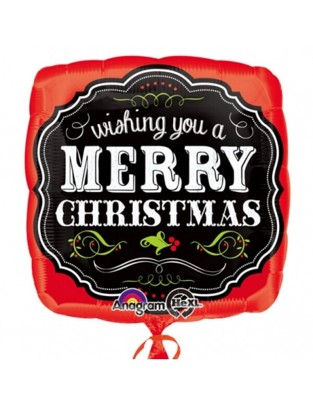 Globo Merry Christmas Chalkboar Redondo 45cm