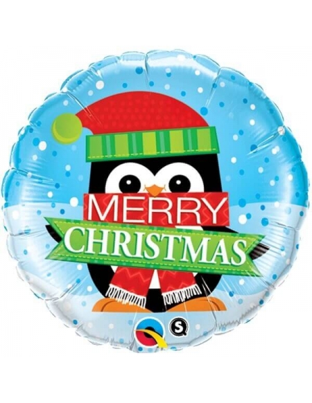 Globo Merry Christmas Penguin Redondo 45cm