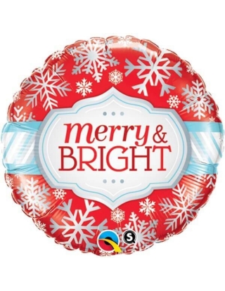 Globo Merry and Bright Snowflakes Redondo 45cm