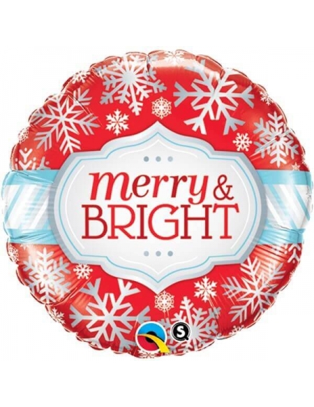 Globo Merry and Bright Snowflakes Redondo 45cm