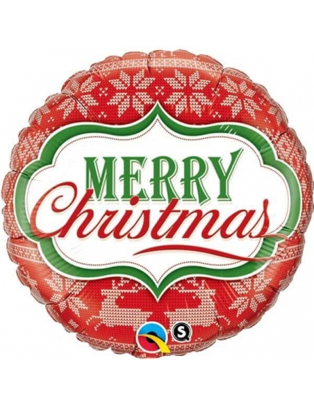 Globo Merry Christmas Nordic Pattern Redondo 45cm