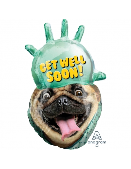 Globo Humor Get Well Pug Forma 81cm