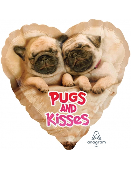 Globo Avanti Pugs and Kisses Corazon 45cm