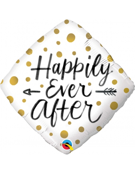 Globo Happily Ever After Gold Dots Cuadrado 45cm