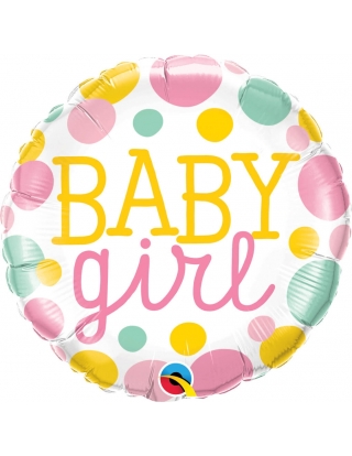 Globo Baby Girl Dots Redondo 45cm