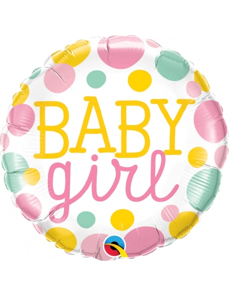 Globo Baby Girl Dots Redondo 45cm