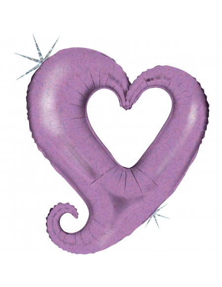 Globo Chain Of Hearts Lavender Forma 94cm